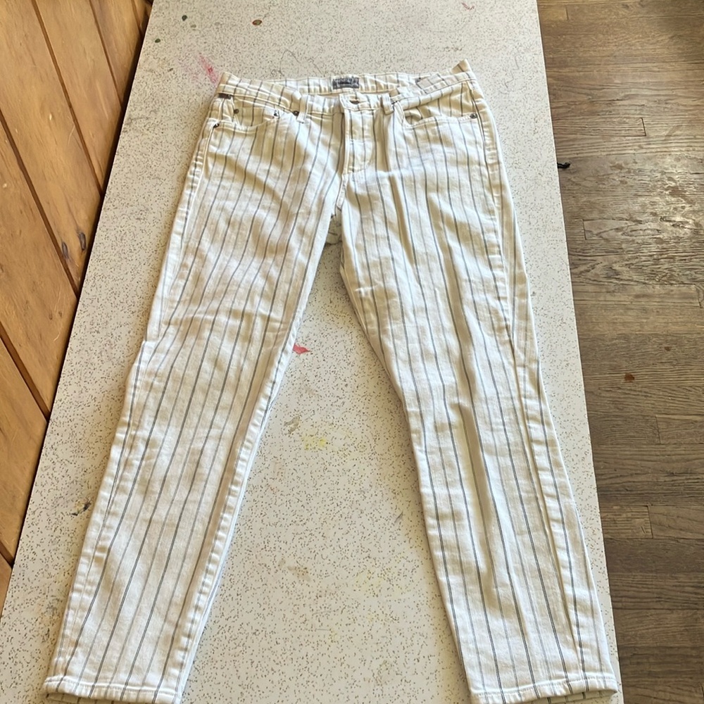 Citizens Of Humanity White Striped Jeans